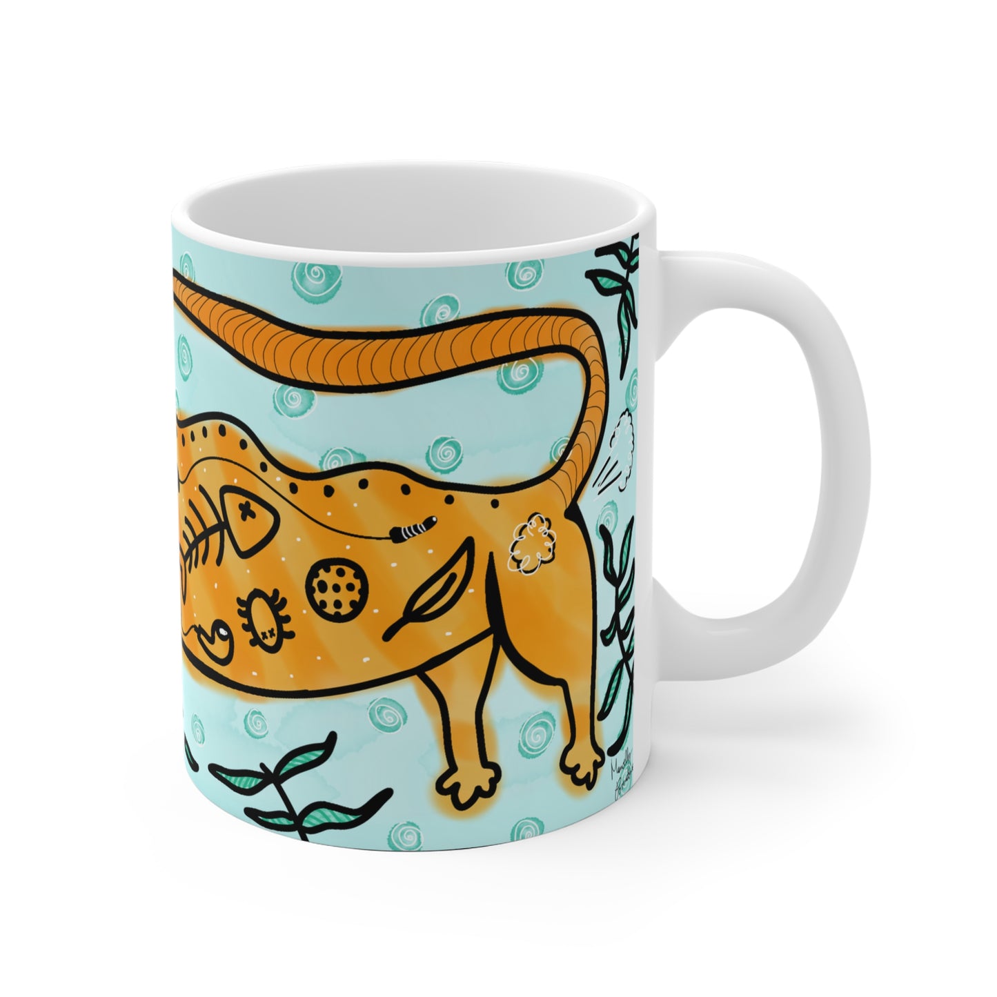 Cat eats - Ceramic Mug